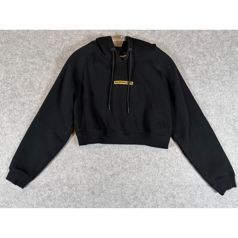 Alphalete Cropped Hoodie Womens Medium Black Excellent LDB-1502 Pullover